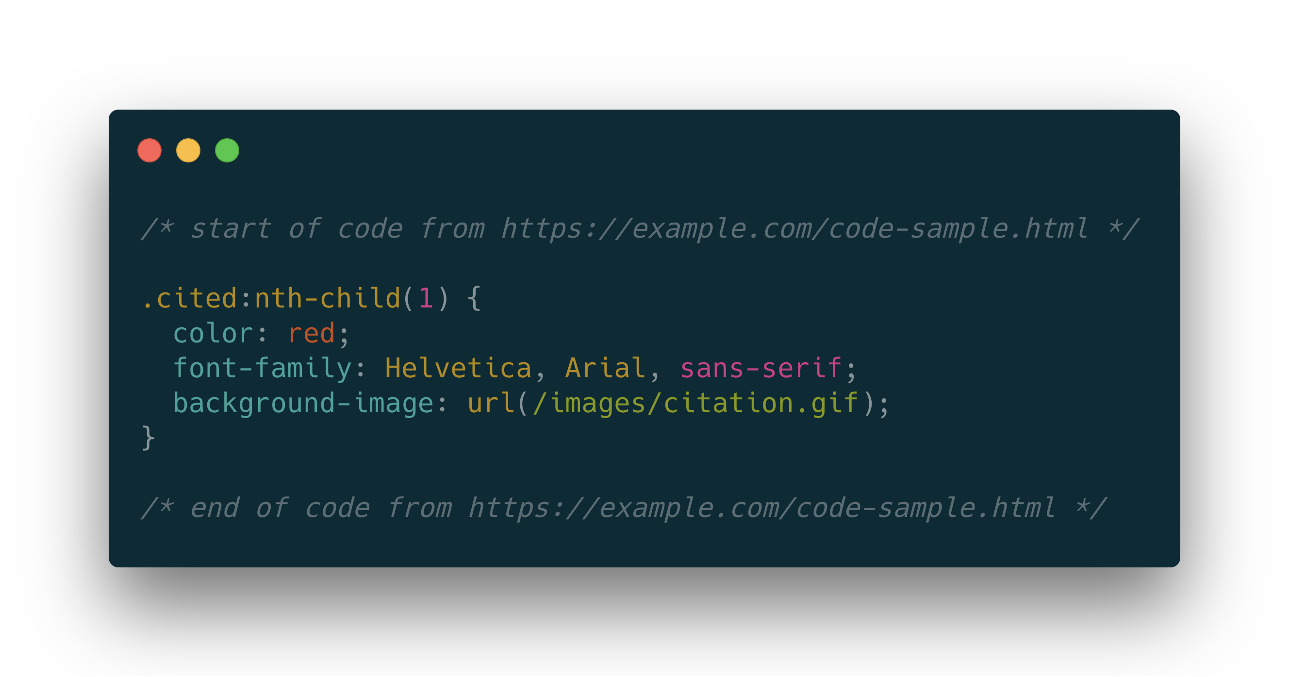 CSS citation example